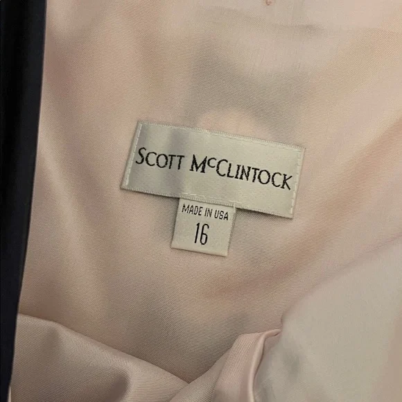 Jessica McClintock Black & Pink Formal Dress with Shawl Length 57” PTP 19”-20” - Picture 15 of 17